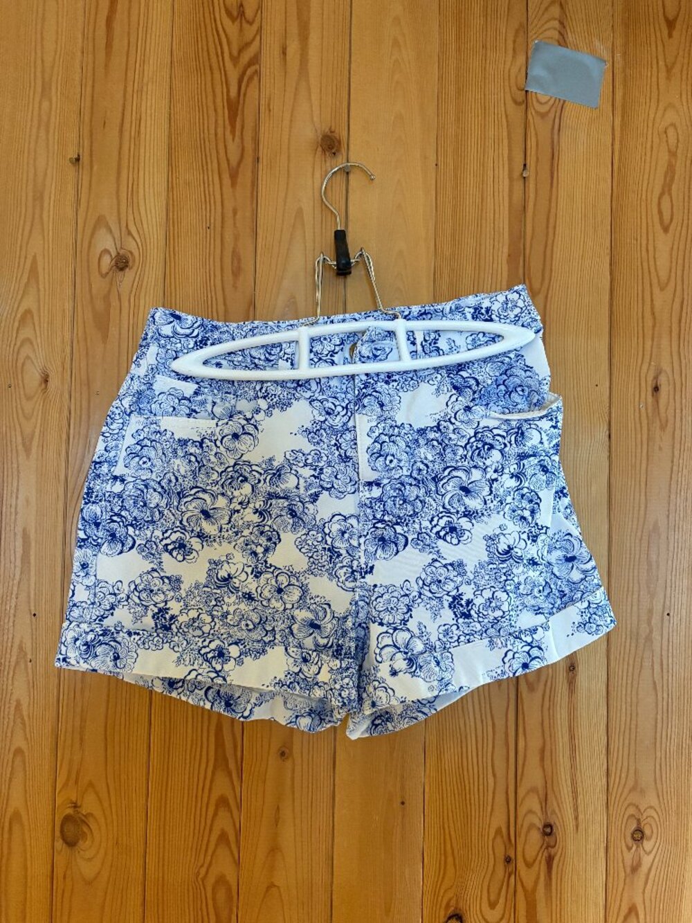 2010s American Apparel Blue and White Floral Shorts
